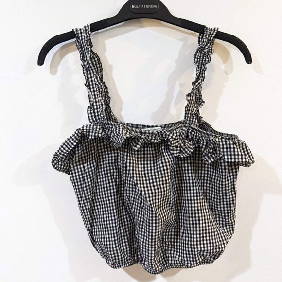 American eagle | ruffle gingham crop tank top - Picture 4 of 8